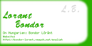 lorant bondor business card